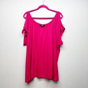 Chelsea Studio Cold Shoulder Relaxed Top Womens 4X Casual Party Event Feminine